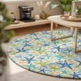 thumbnail image 3 of Round Rugs 4Ft, Coastal Starfish Round Area Rug Washable Indoor Throw Carpet, Summer Nautical Ocean Marine Life Soft Non Slip Circle Rug for Kitchen Nursery Room Home Decor Aesthetic, 3 of 8