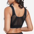 thumbnail image 6 of WCJM Women's Fashionable Sport Bra Breathable Underwear Large Size No Rims Hollow Mesh Thin Sports Yoga Bra Balconette Bras Black Seamless wireless designs for all-day ease, 6 of 8