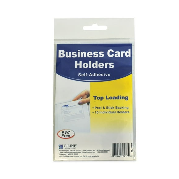 C-Line Self-Adhesive Top Load Business Card Holders