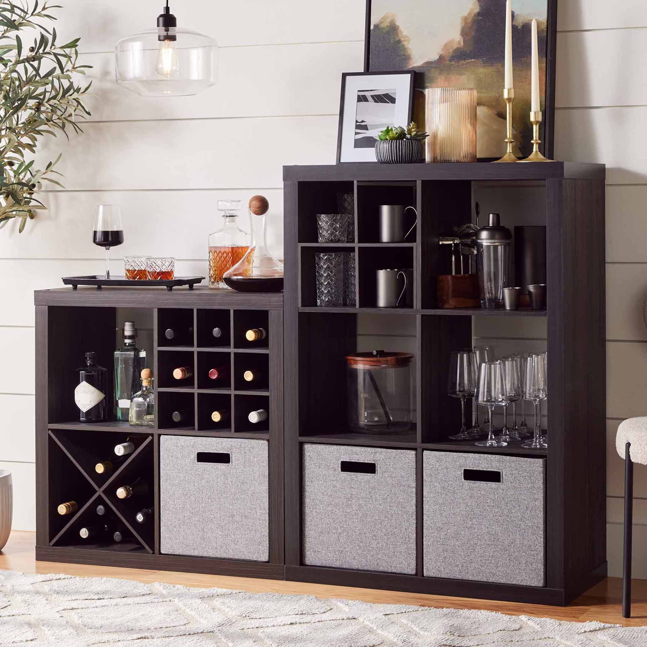 better homes & gardens 12 cube storage organizer tobacco oak Better Homes & Gardens 6 Cube Storage Organizer, Tobacco Oak