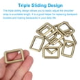 thumbnail image 3 of Uxcell Metal Rectangle Rings Buckle, Zinc Alloy Adjuster Sliders Webbing Strap Fasteners Bronze 25mm, 3 of 7