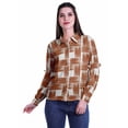 thumbnail image 3 of Moomaya Printed Classic Collar Moss Georgette Button Down Shirt Dress For Women, 3 of 4