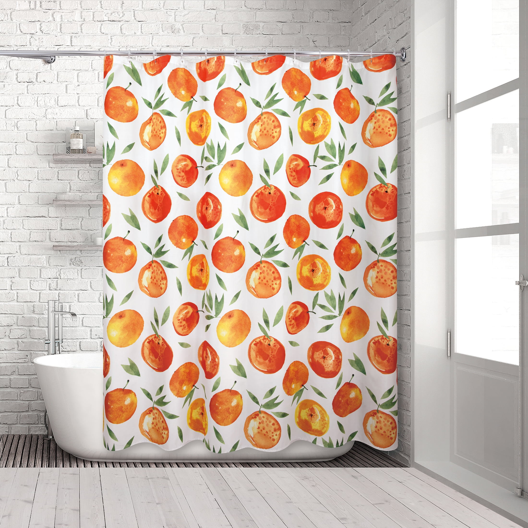 Oranges Fabric Polyester Microfiber, Obnoxious Shower Curtains