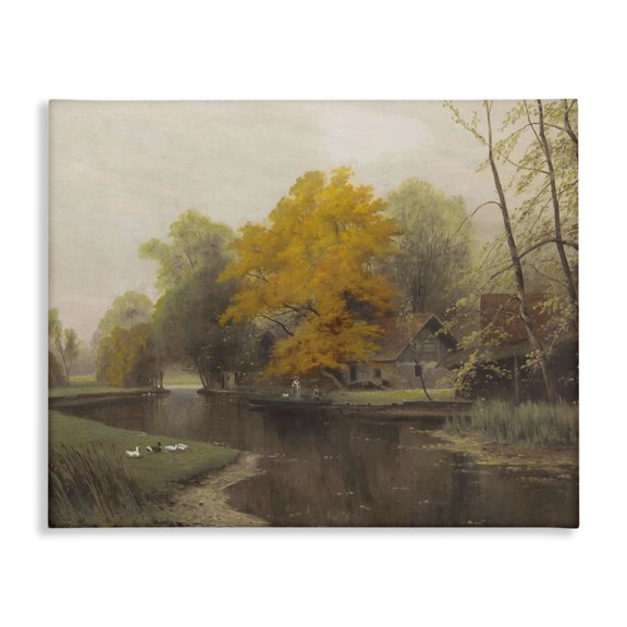 Stupell Industries Transitional Vintage Fall By The River Canvas Art, 20 x 16, by Leah Straatsma