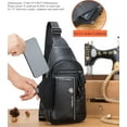 thumbnail image 4 of Backpack Daypack XBBULLCAPTAIN Genuine Leather Sling Bag for Men - Stylish Crossbody Chest Backpack with Cellphone Stand & Chain, 4 of 14