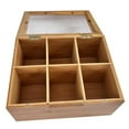 thumbnail image 2 of Caja de té de madera, organizador portátil para cajones de escritorio. 6 rejillas, 2 of 9