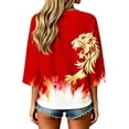 thumbnail image 6 of Levmjia Women's 3/4 Sleeve Graphic Tee England Lion 2026 Football Soccer Top Vintage Style Casual Crew Neck T Shirt Summer, 6 of 7