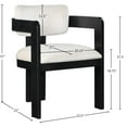 thumbnail image 3 of Meridian Furniture Sacha Cream Velvet Dining Chair, Set of 2, 3 of 9