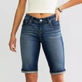 thumbnail image 3 of WAYUTE Womens Shorts Casual Fashion Slim Pockets Shorts Solid Color Black Jeans Shorts, 3 of 5