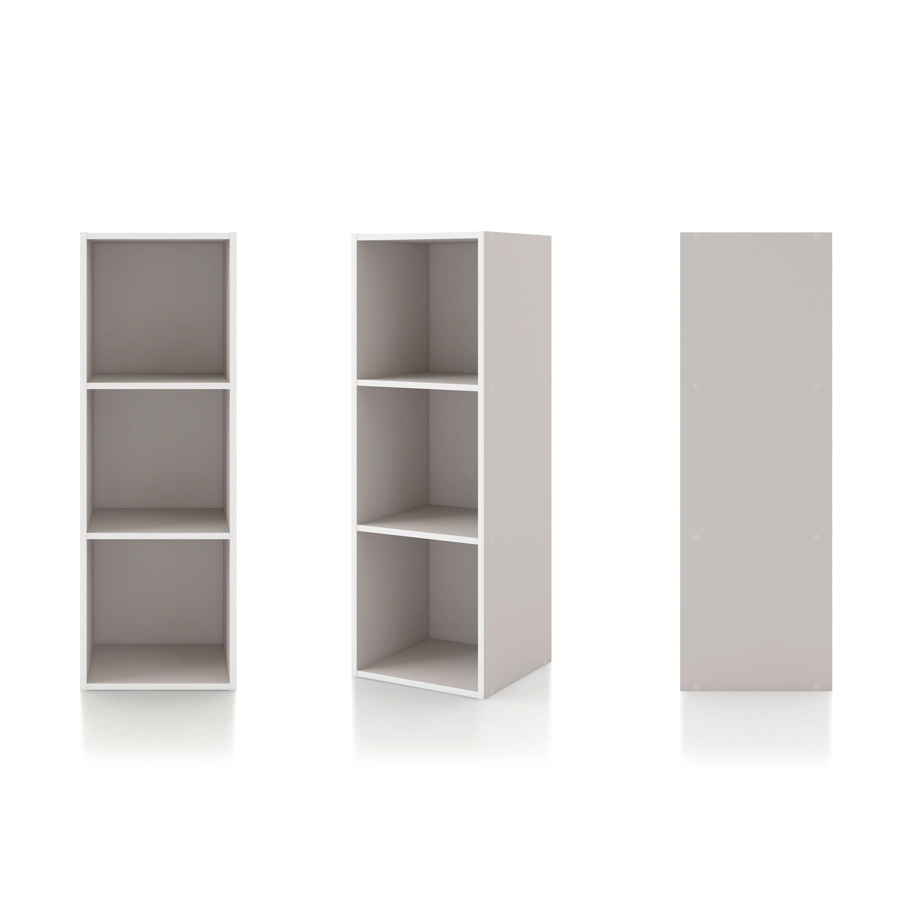 Join Stackable 3-Cube Wood Taupe Grey Bookcase