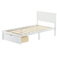 thumbnail image 6 of Veryke Wooden Twin Platform Bed Frame with Headboard and Under-bed Drawer, White, 6 of 10