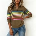 thumbnail image 5 of DIOAZUD Women's 1/4 Zip Pullover Sweatshirts Striped Stand Collar Long Sleeve Sweatshirt Casual Fall Tops for Daily Wear, 5 of 7