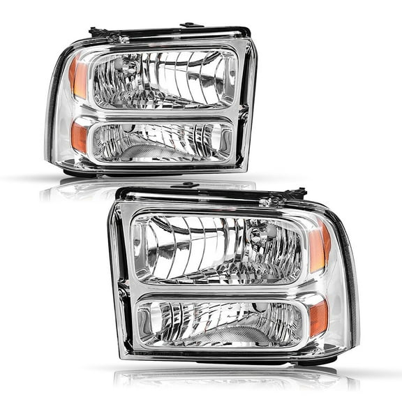 Amber Corner Chrome Headlights For 2005 2006 2007 Ford F250 F350 F450Super Duty