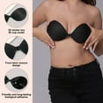 thumbnail image 3 of A pair of black trim large size silicone big chest bra round cup gathered invisible chest stickers, 3 of 5