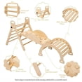 thumbnail image 3 of Yeshouse Juego de escalada de madera 9 en 1 para niños, triángulo plegable con arco, triángulo, aleta y balancín, área de juegos interior/gimnasio resistente para niños pequeños, 3 of 9