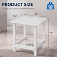 thumbnail image 5 of Skandiquip 17" Square Adirondack Outdoor Side Table, All Weather Weathered Wood HDPE Patio End Table with Shelf, 180 lbs Weight Capacity, White, 5 of 7