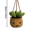 thumbnail image 2 of BKER Cute Face Potted Crochet Pendant Rearview Interior Design Pendants, 2 of 6
