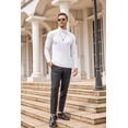 thumbnail image 4 of Jersey de cuello alto de manga larga para hombre, camisas de manga larga de corte regular, 4 of 5