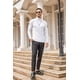 thumbnail image 4 of Jersey de cuello alto de manga larga para hombre, camisas de manga larga de corte regular, 4 of 5