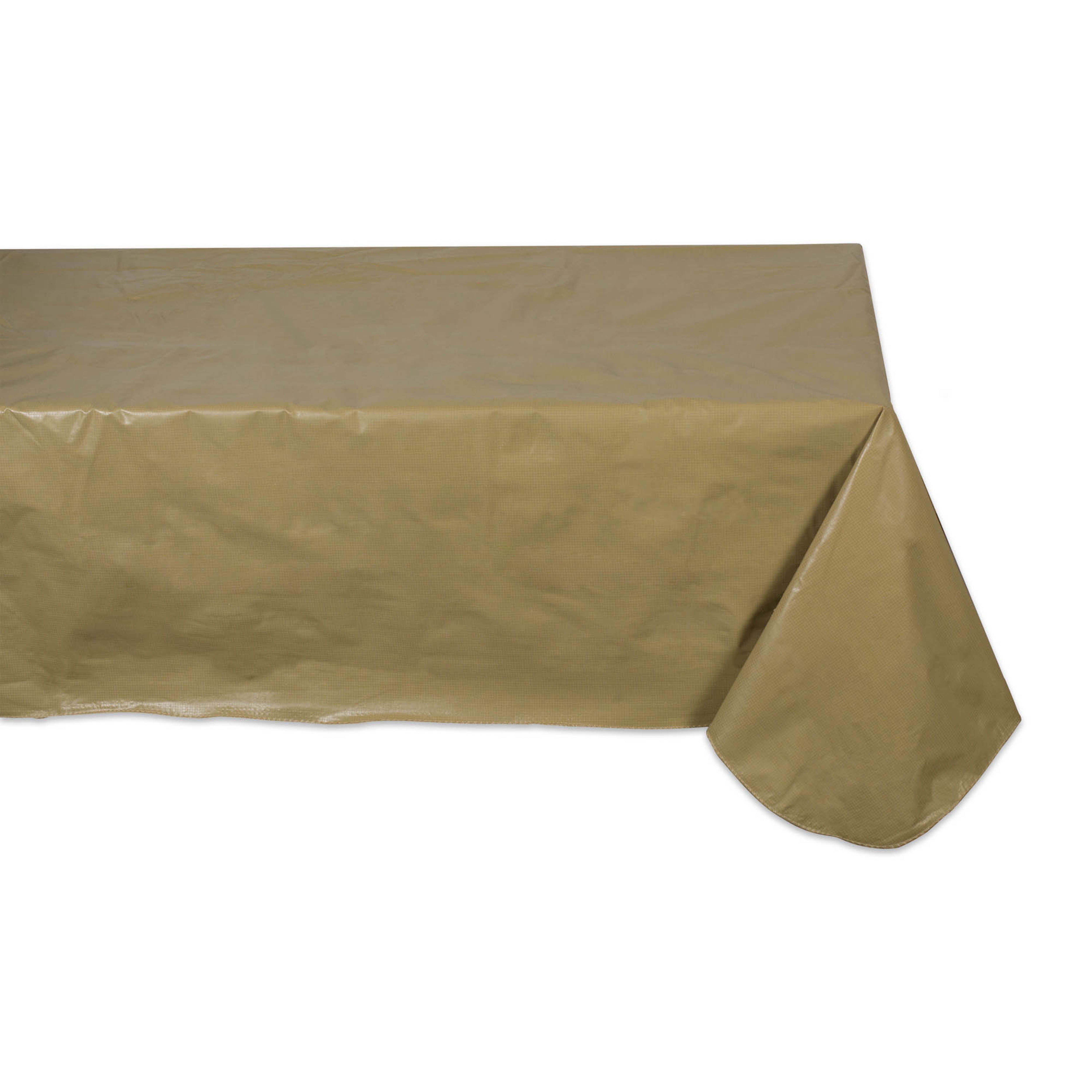 J & M Home Fashions Vinyl Solid Taupe Tablecloth