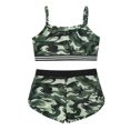 thumbnail image 6 of YiZYiF Girls 3Pcs Tankini Swimsuit Set Spaghetti Shoulder Straps Crop Top with Shorts Briefs for Beach Pool Swimming Camouflage Green&Black 14, 6 of 7