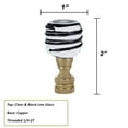 thumbnail image 2 of Aspen Creative 24025-11, Clear with Black Line Glass Lamp Finial in Copper, 2" Tall, 2 of 6