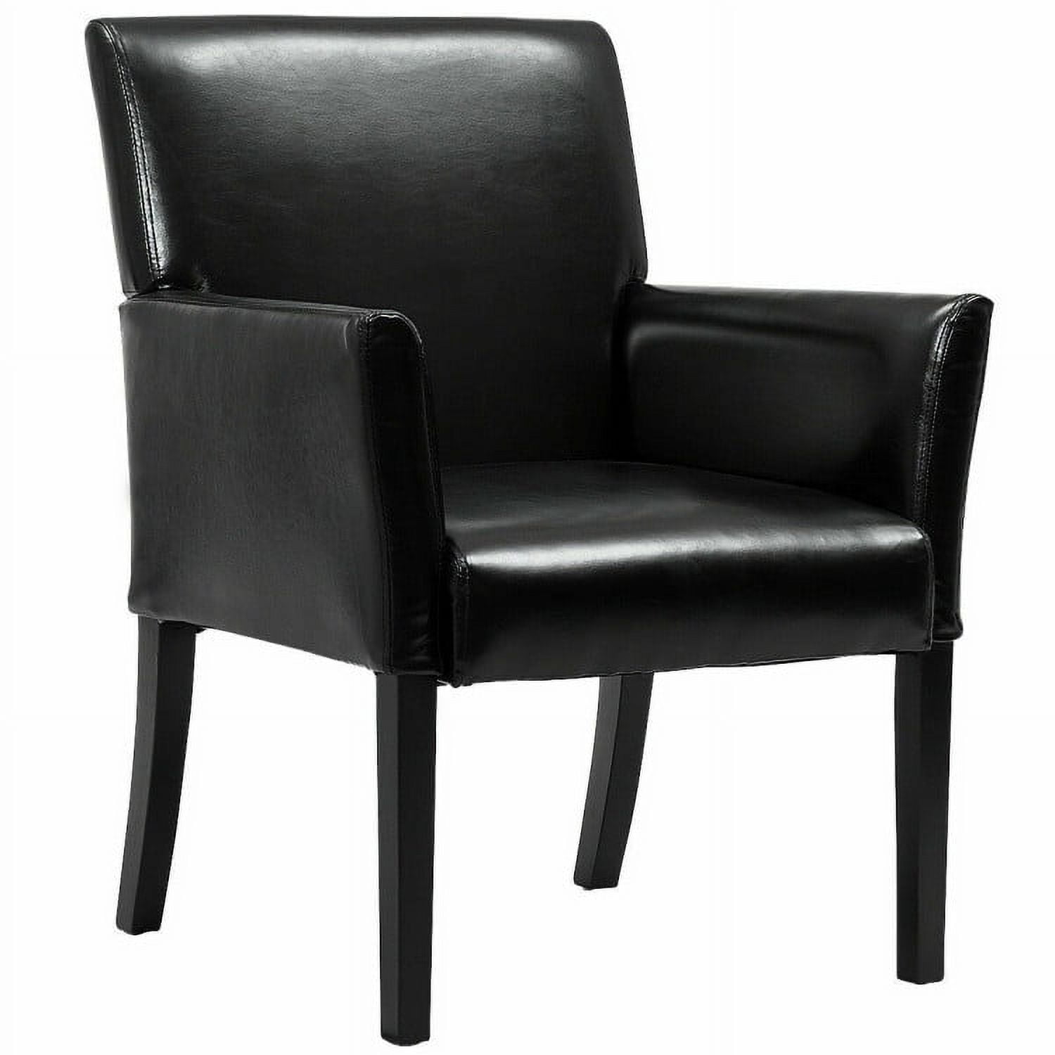 Finihen PU Leather Arm Chair, Lounge Chair, Modern PU Leather Executive Arm Chair Sofa, for Home, Office, Black Finihen PU Leather Arm Chair, Lounge Chair, Modern PU Leather Executive Arm Chair Sofa, for Home, Office, Black
