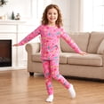 thumbnail image 3 of NIPAXO Girls Pajamas Set Soft Cotton Sweet Candy Cane Print Long Sleeve Top with Matching Pants for Kids, 3 of 7