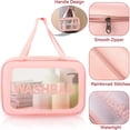 thumbnail image 5 of Toiletry Bag 3 Pcs Makeup Pouch Makeup Bag Clear Plastic Cosmetic Bag with Zipper Travel Toiletry Bag Pink Saoqi, 5 of 10