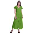 thumbnail image 2 of Moomaya Robe Longue Maxi pour Femmes à Manches Courtes, Robe Formelle/décontractée avec Poches P-TTG, 2 of 6