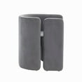 thumbnail image 3 of Cid 24 Inch Accent Chair, Soft Gray Velvet, Curved Backrest, Panel Base, 3 of 5