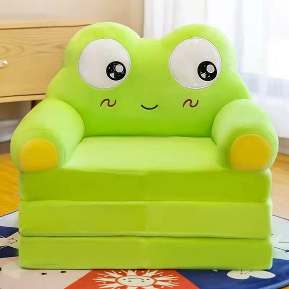 Plush Foldable Kids Sofa Backrest Armchair 2 In 1 Foldable Children Sofa Cute Cartoon Lazy Sofa Children Flip Open Sofa Bed For Living Room Bedroom Without Liner Filler