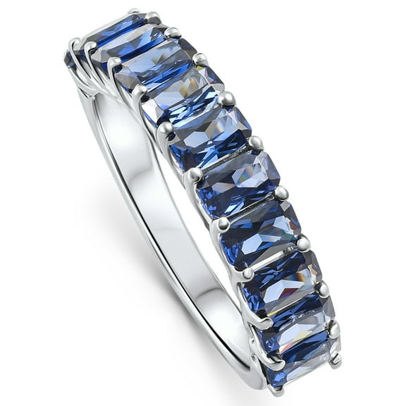 Pompeii 2.50Ct Blue Sapphire Wedding Anniversary Ring Stackable 14k White Gold Band (,)