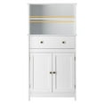 thumbnail image 4 of Ktaxon Freestanding Bathroom Floor Cabinet with Large Drawer, 2 Doors & Adjustable Shelves for Kitchen Living Room, White, 4 of 20