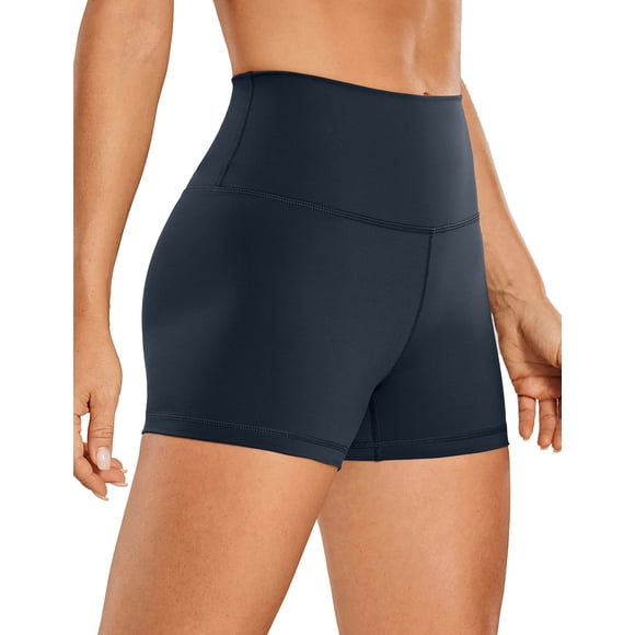 Shorts CRZ YOGA tiro alto sin costuras azul marino XL