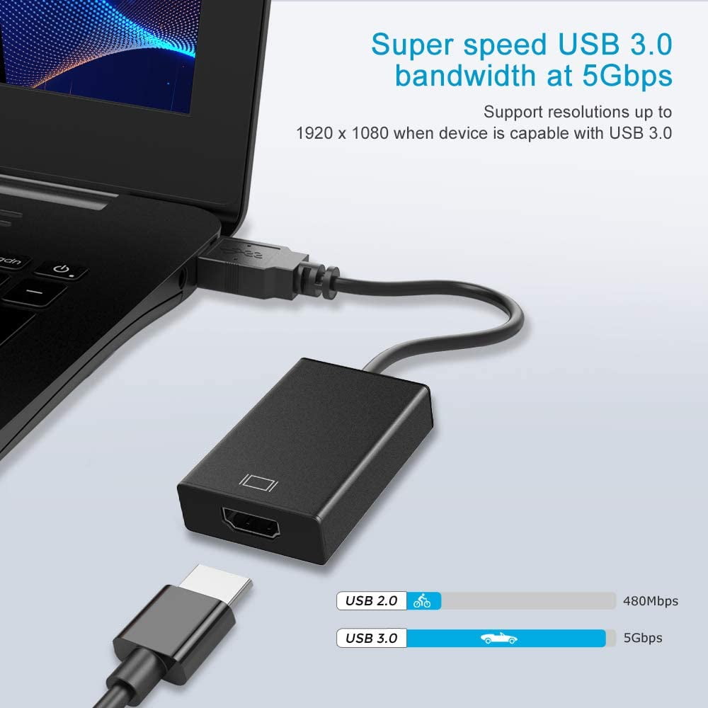 Cables USB XCSOURCE Câble Vidéo Adaptateur USB 3.0 vers HDMI 1080P pour  Windows 10/8.1/8/ 7