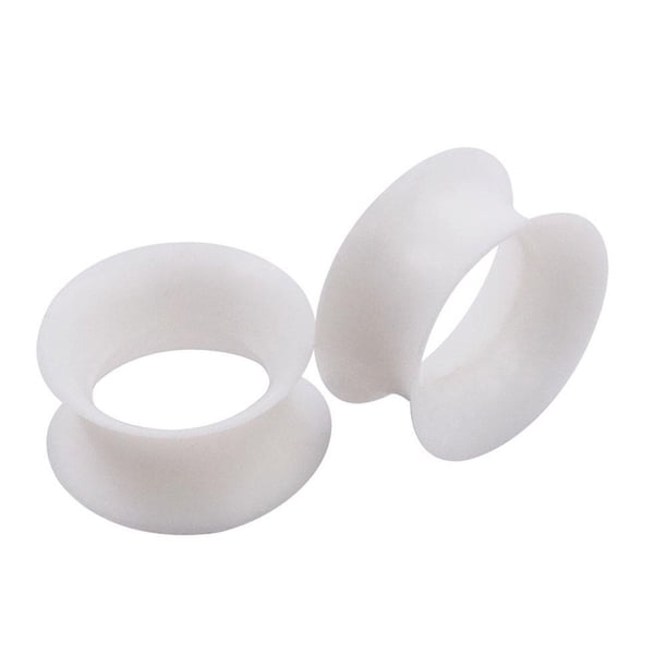 Piercing Expansor De Oído Silicona Negra Blanca Fluorescente