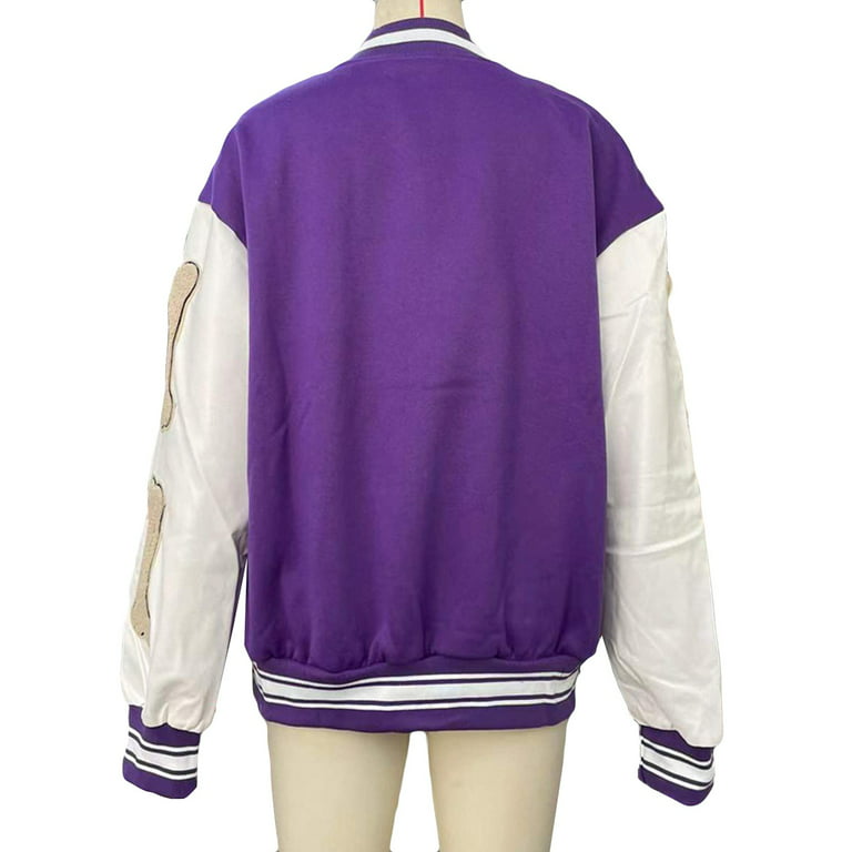 Oversized baseball jacket - Purple - Ladies