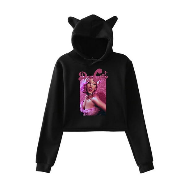 Doja cat Say so Merch Hoodies Sweatshirts for Girls Cat Ear Crop Top