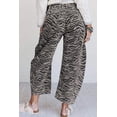 thumbnail image 2 of I AM A FASHION JUNKY Gray Zebra Stripe Printed Wide Leg Jeans, 2 of 11