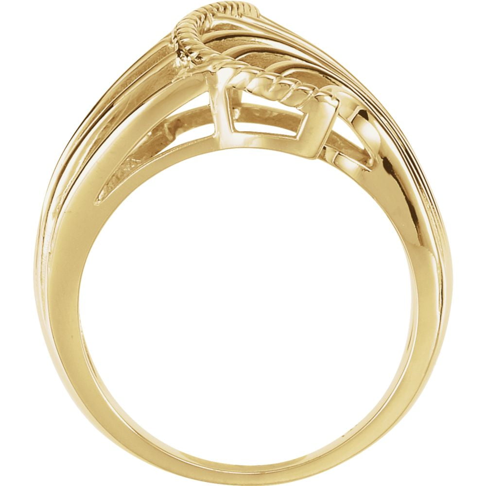 Diamond2Deal 14K Yellow Gold Freeform Bypass Ring Size 6 for Women