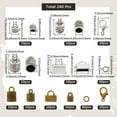 thumbnail image 2 of 1 Box 240pcs Cord End Caps Kumihimo Cord Ends Alloy Metal Silver Bronze Leather Crimp Kumihimo Cords Tips with Lobster Clasp Jump Rings for Jewelry Making Kit Bracelets Necklaces, 2 of 7