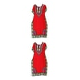 thumbnail image 2 of maskred Robe de Vacances de Plage Mode Femmes Boho Ethnique Élégante Robe en Vrac Rouge 2Set, 2 of 6