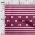 thumbnail image 1 of oneOone Tissu Polyester Lycra Rayé & Imprimé Animal Cat Face 1 Yard 56 Pouces de Large, 1 of 1