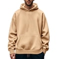 thumbnail image 6 of Zshosam Men's EverSoft Fleece Hoodie Pullover Sweatshirt(Khaki,S), 6 of 9