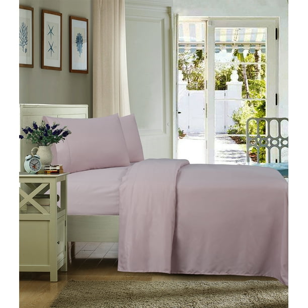 Mainstays Soft Wrinkle Resistant Microfiber Twin/Twin XL Blush Sheet