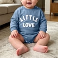 thumbnail image 4 of Newborn Baby Sweatshirt Long Sleeve Crewneck Letter Embroidery Romper Infant Boys Girls Spring Fall Soft Onesie Outfits Blue 3-6 Months, 4 of 7