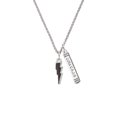 thumbnail image 2 of Delight Jewelry Silvertone Black Lightning Bolt Silvertone Courage Strength Wisdom Honesty Bar Charm Necklace, 23", 2 of 4