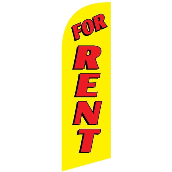 Real Estate FOR RENT Feather Banner Flag - INCLUDED CARRY BAG, POLE KIT, and HARDWARE - LIMITED TIME OFFER