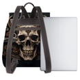 thumbnail image 3 of Gaeub Metal Style Horned Skull Print Women's Leather Backpack,Travel Laptop Backpack,Fashion Ladies Leather Backpack Bag for Travel,Leather Drawstring Daypack for Me, 3 of 4